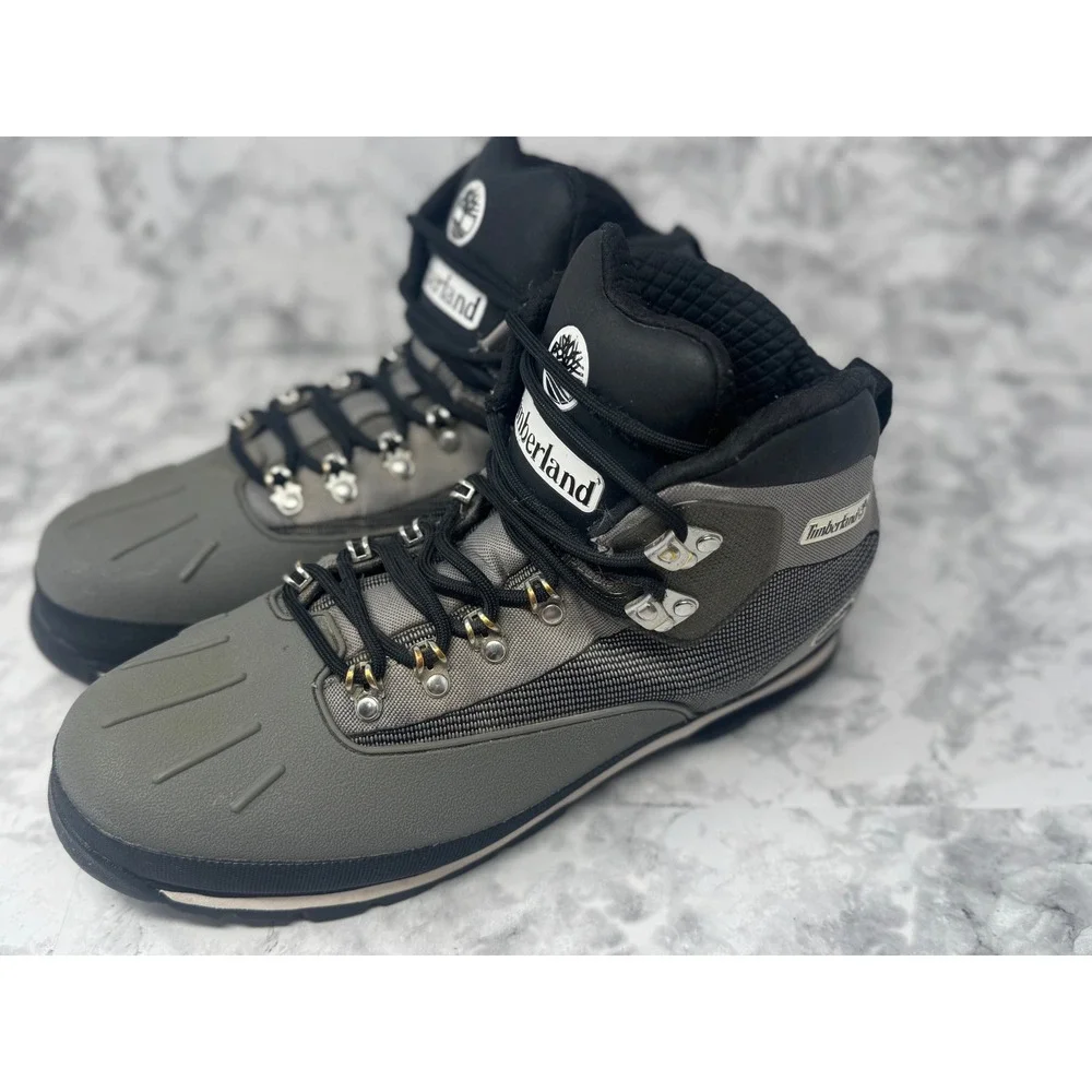 Timberland Euro Hiker Shell Toe Grey Black Mens Hiking trail boots  Size 10‎